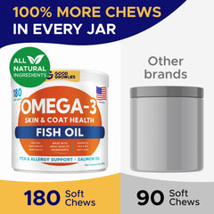 GOODGROWLIES omega 3 dog chews texture close-up highlights lean, tasty bites