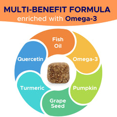 GOODGROWLIES omega-3 salmon oil dog chews support healthy skin and coat in dogs.