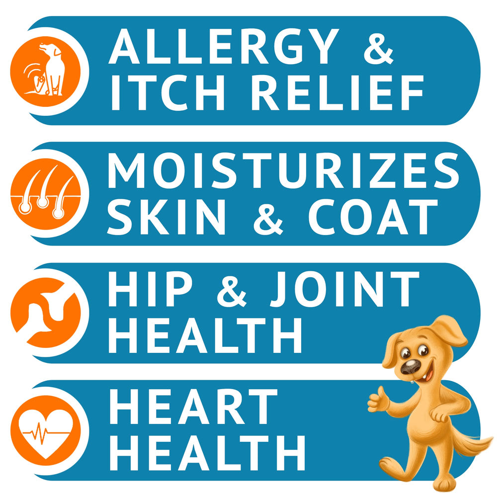 GOODGROWLIES Omega3 dog chews closeup showing tasty bites for daily allergy support.