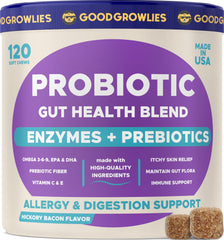 GOODGROWLIES probiotic chews with pumpkin support canine gut balance and digestion