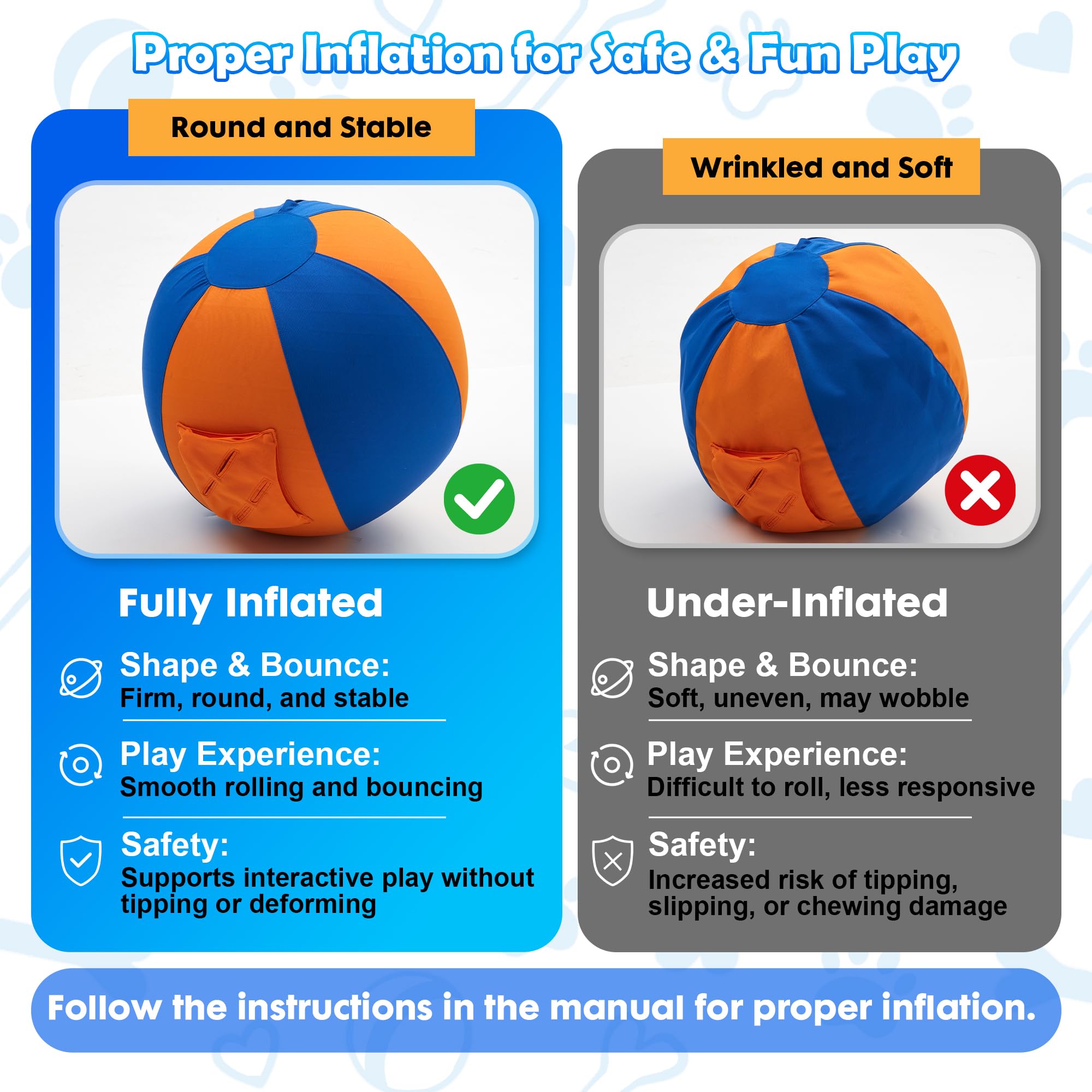 Goodleben Herding Ball hidden zipper design protects play.