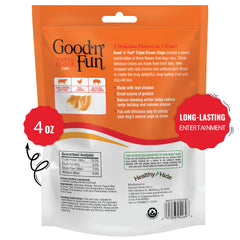 GOOD 'N' FUN chips wrapped with real chicken for flavor and protein