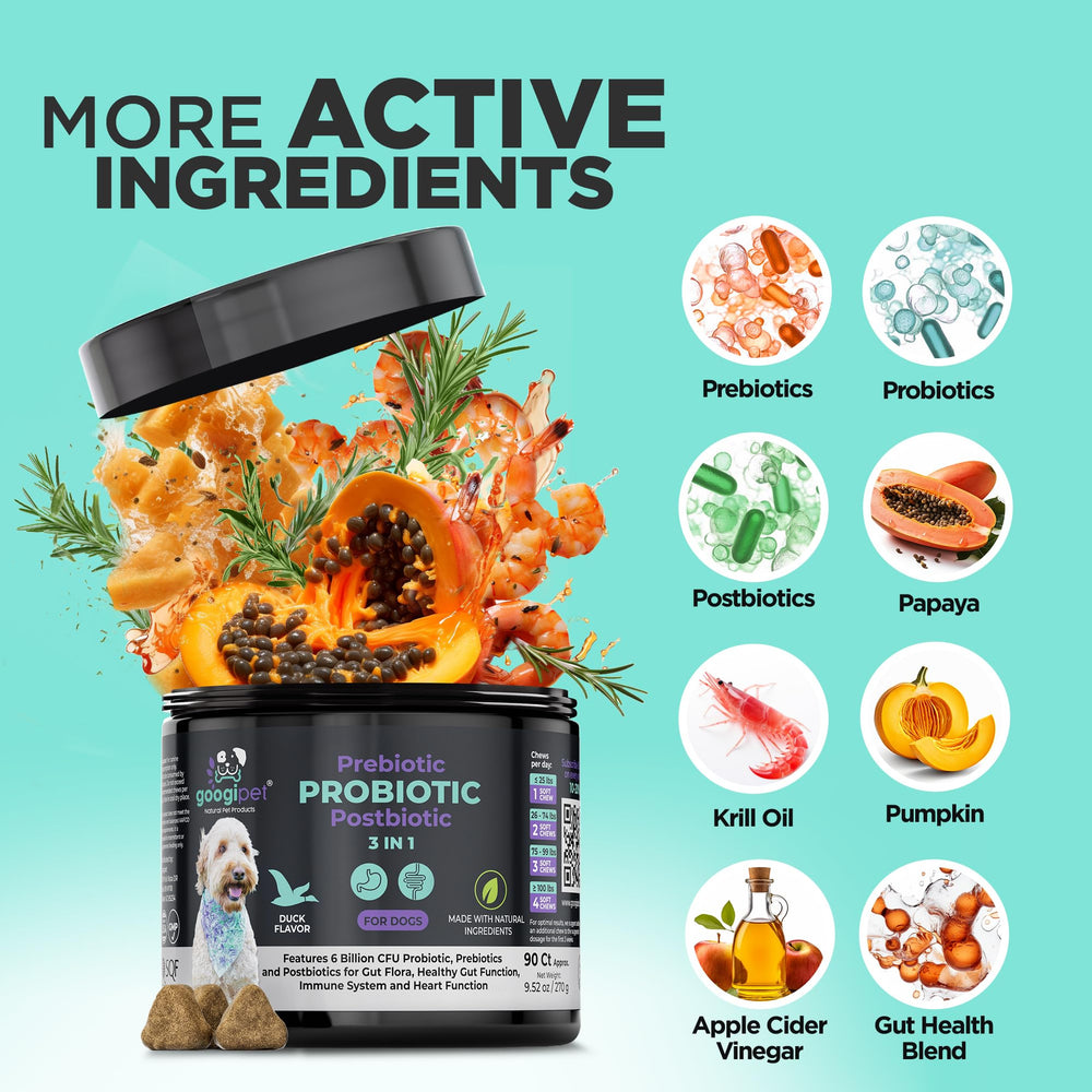 Googipet Probiotics prebiotics-probiotics-postbiotics trio for complete gut health