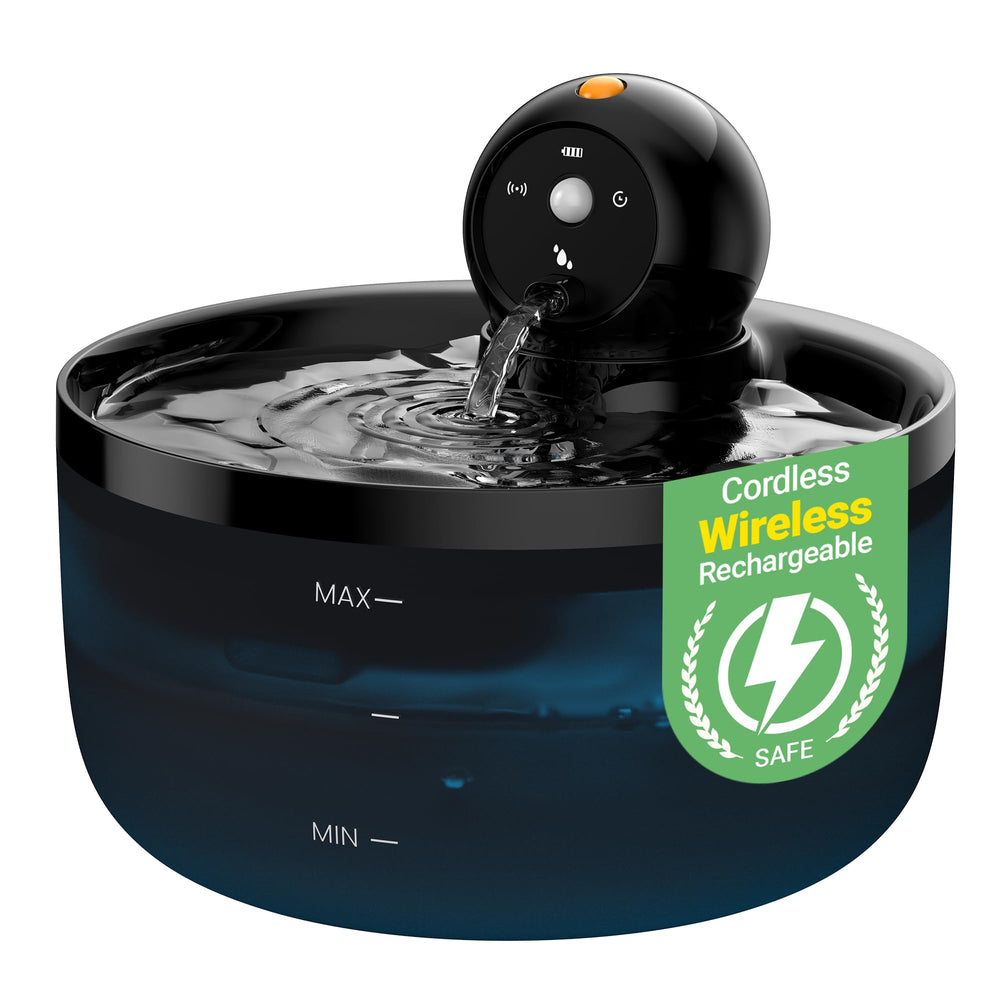 GOOIFUN cat water fountain wireless with motion sensor setup for convenient placement