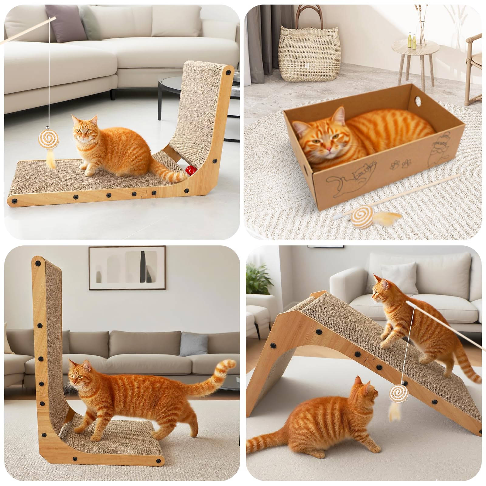 Goosheep 2in1 cat scratcher—two configurations in one package.