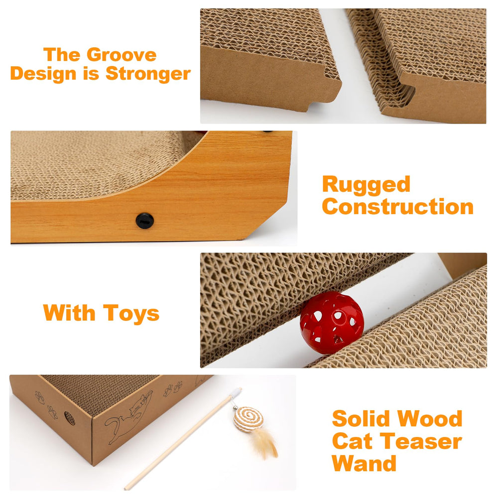 Goosheep cozy nap zone—cardboard board doubles as a comfy resting spot.