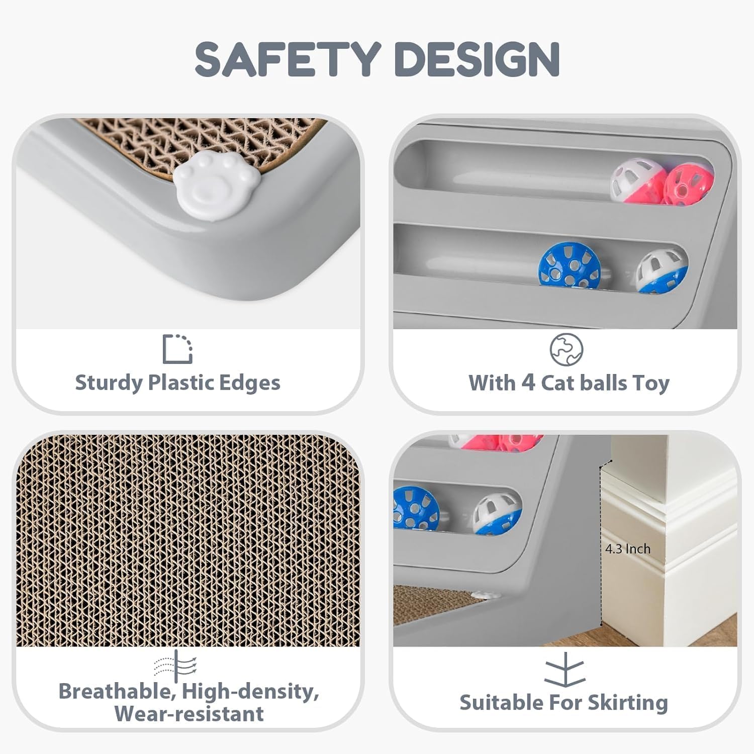 Goosheep cat scratcher easy install with snap fastening.