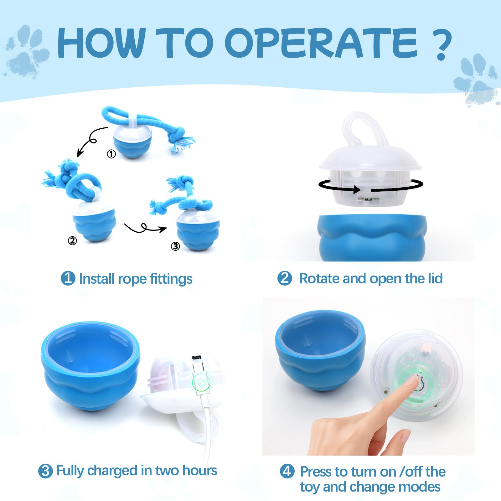 Goosheep dog ball blue fast mode encourages quick chases and exercise.