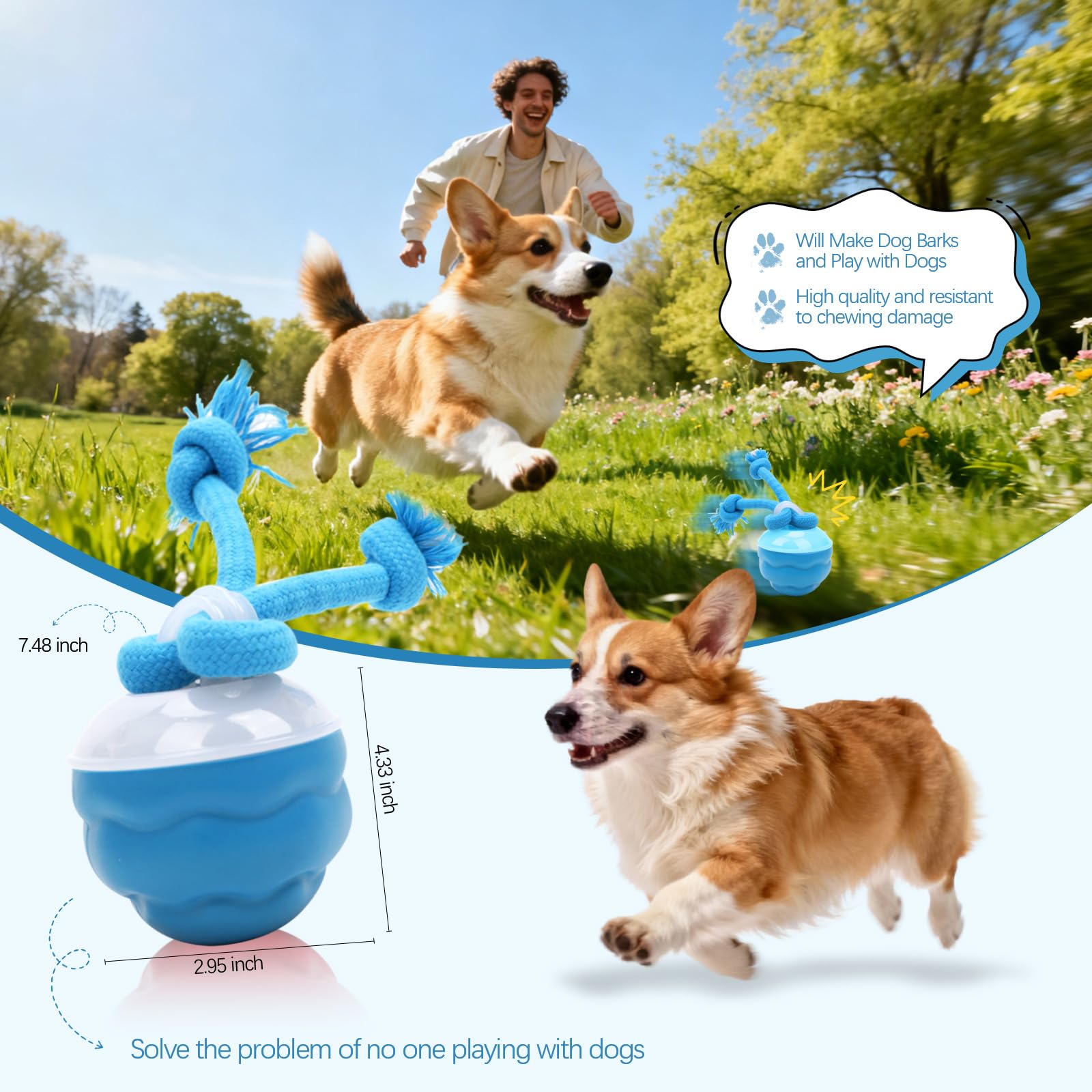 Goosheep dog ball yellow interactive mode stimulates curiosity and engagement.