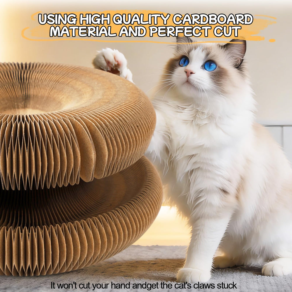 Goosheep durable cardboard scratcher withstands sharp claws for long-lasting use.
