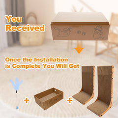 Goosheep L-shaped scratcher 22in side view encourages multi-cat play and scratching.