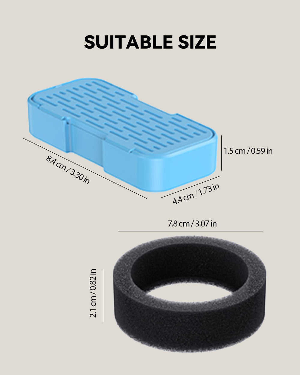 GOOSTOO carbon and cotton filters reduce hair and particles.