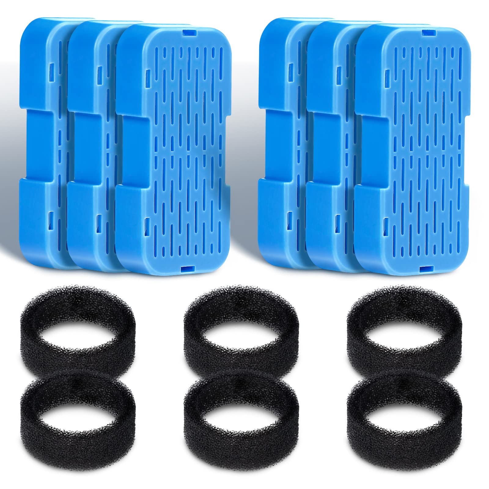 GOOSTOO 6 carbon and 6 sponge filters ensure ongoing filtration.