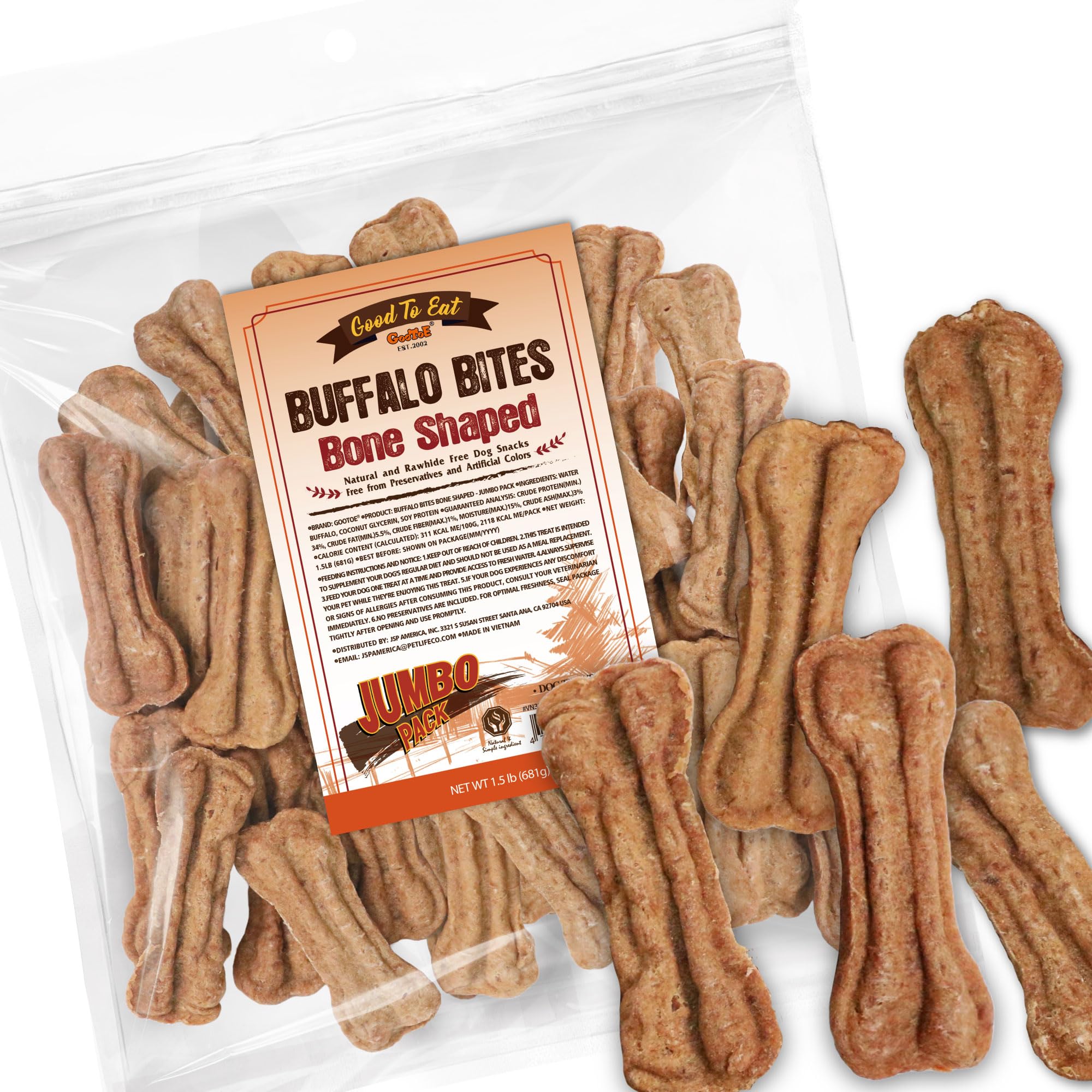 Gootoe Buffalo Bites bag with resealable seal preserves freshness.