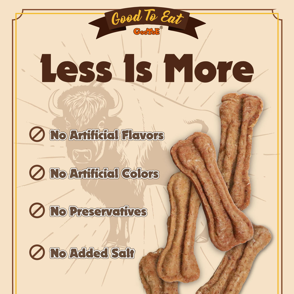 Gootoe buffalo bites suited for puppies and small dogs.