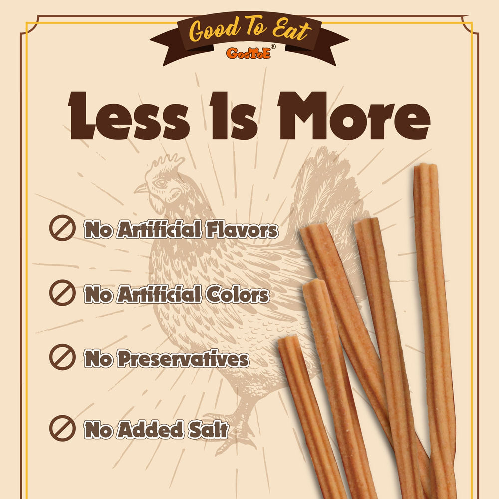 Gootoe gluten-free chicken jerky bag highlights natural ingredients for sensitive eaters.