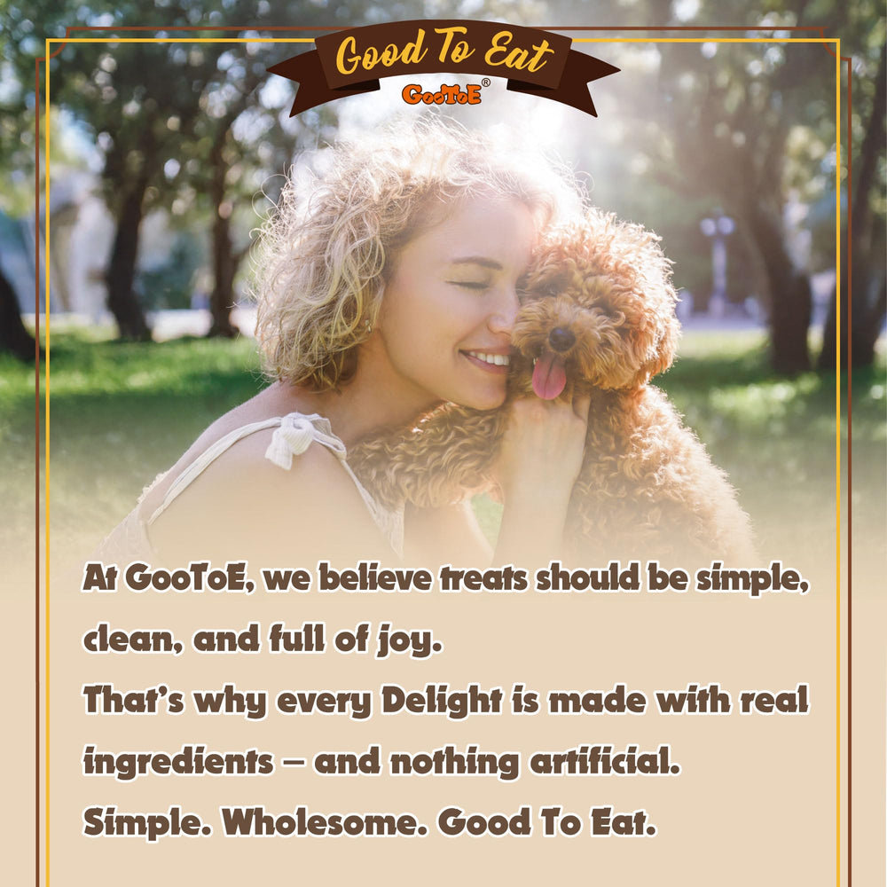 Gootoe chicken jerky ideal for indoor play, with savory aroma.