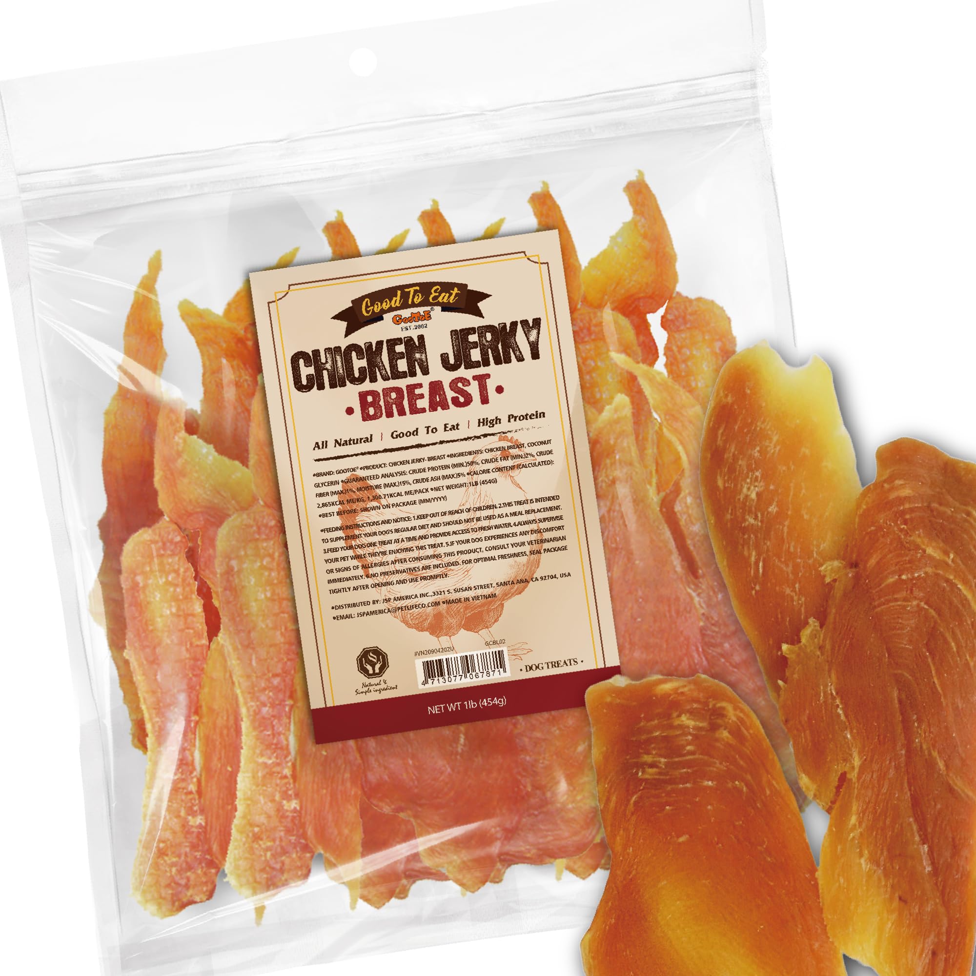 Gootoe dog treats chicken jerky batch shows high-protein reward for training sessions