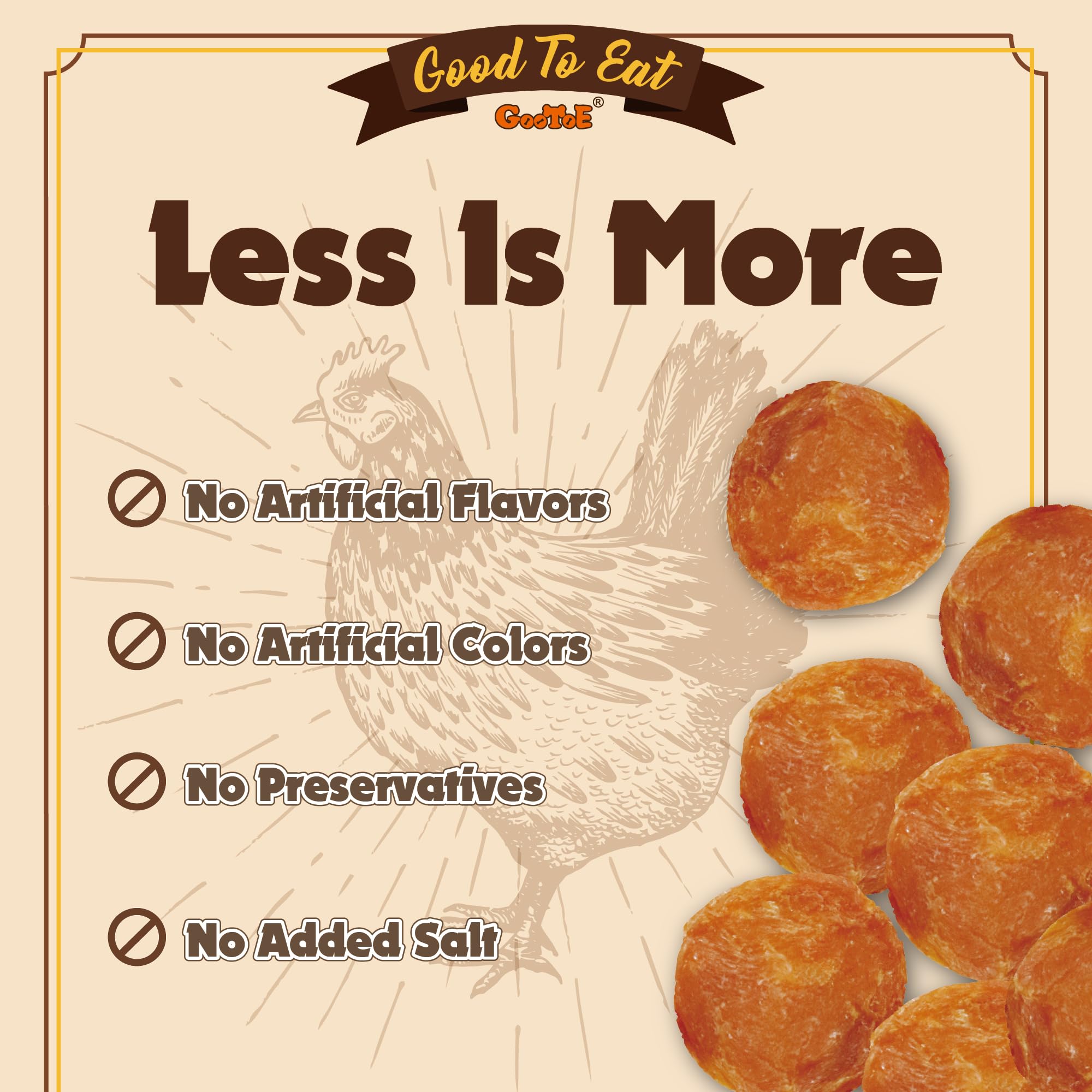 Gootoe gluten-free ingredients for dog treats on label