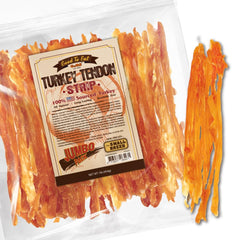 Gootoe turkey tendon dog strip front view for a durable chew