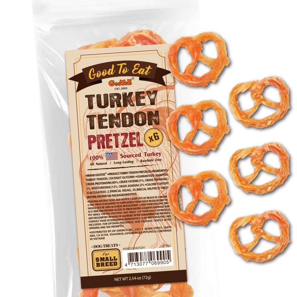 Gootoe turkey tendon dog treat for durable chews and tasty satisfaction.