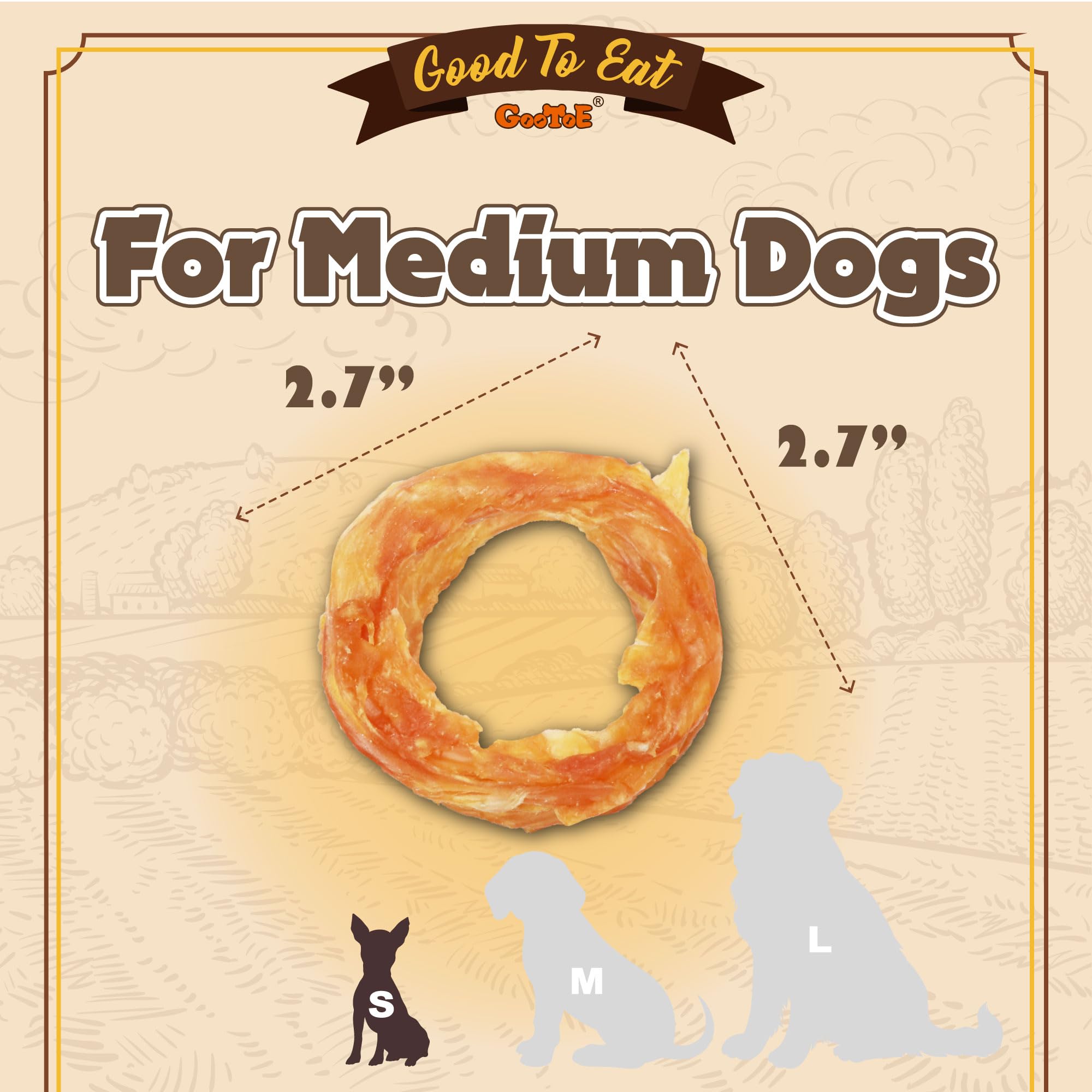 Gootoe turkey tendon long-lasting chew, great for extended sessions.