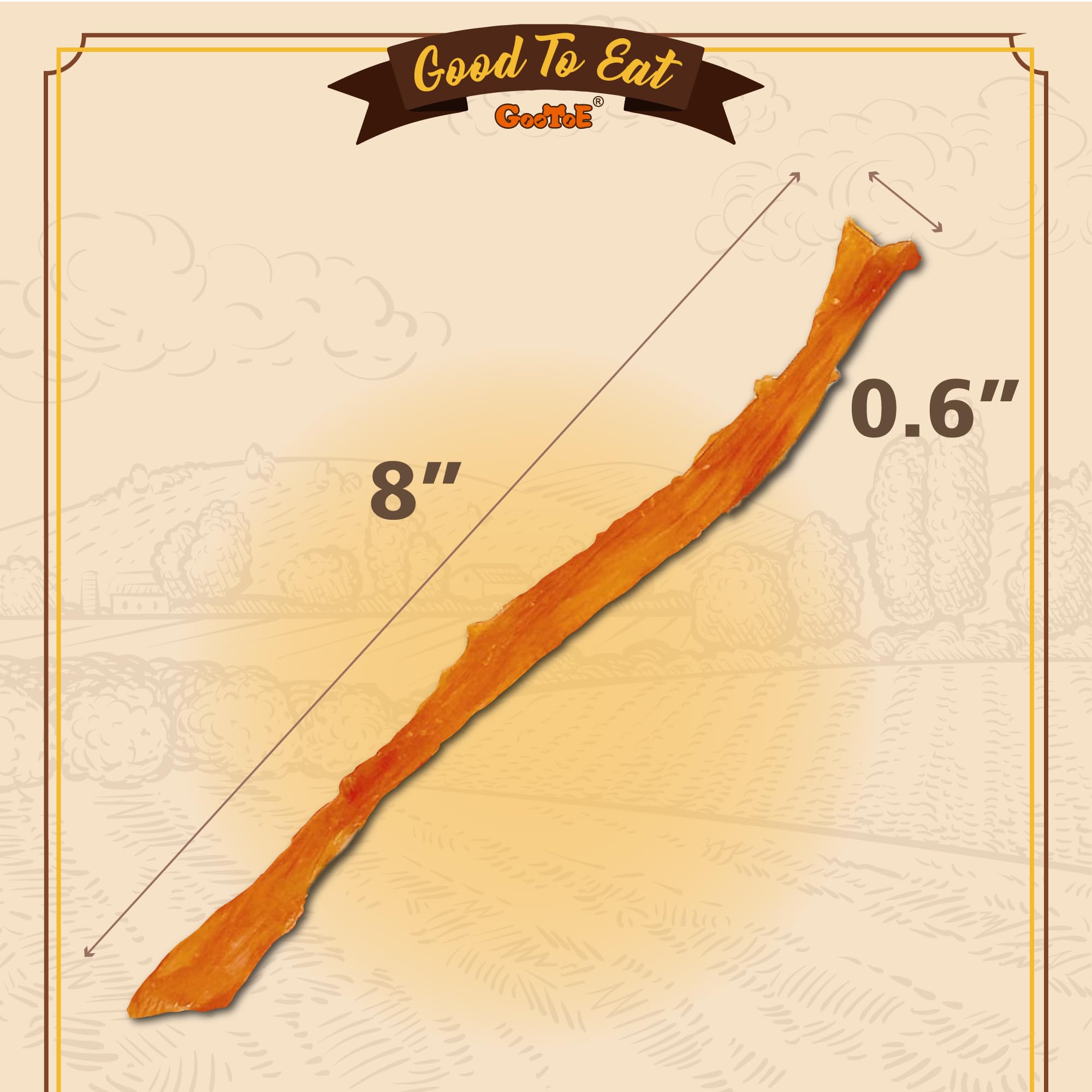 Gootoe Turkey Tendons strips are hypoallergenic chews suitable for small breeds.