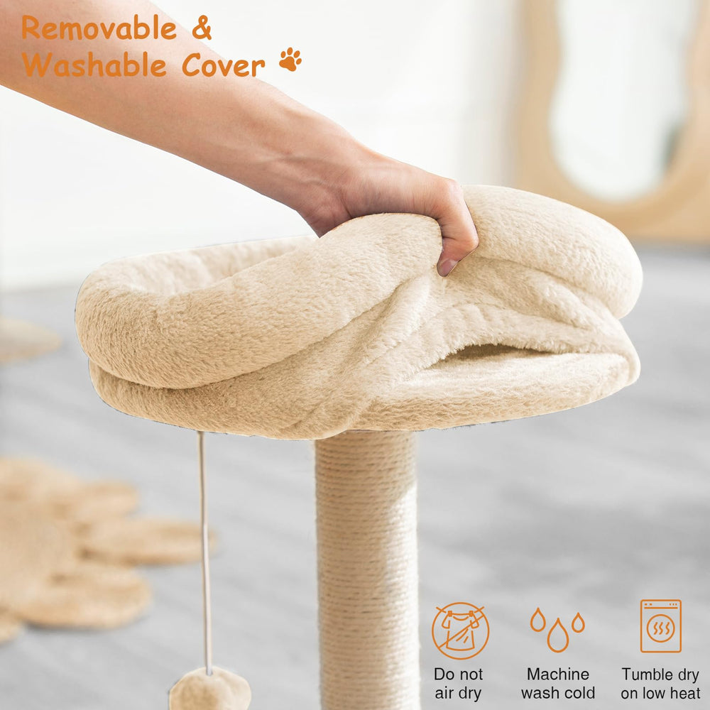 Goozii cat tower hanging ball invites playful chasing and fun.
