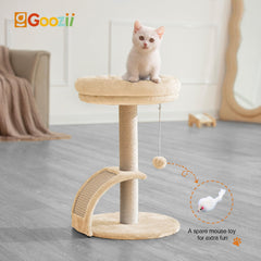 Goozii cat tower sisal post offers durable scratching to protect furniture.