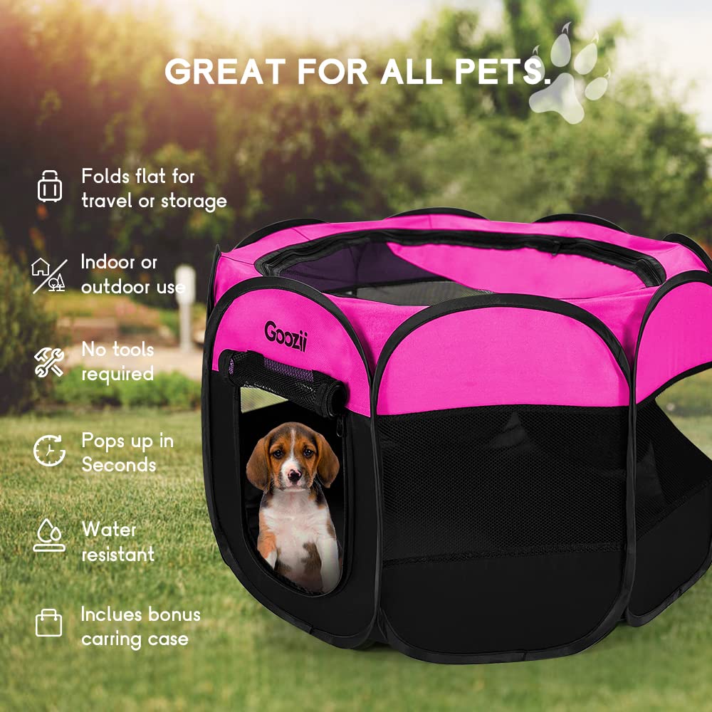Goozii foldable pink cover enclosure suitable for indoor or outdoor use.