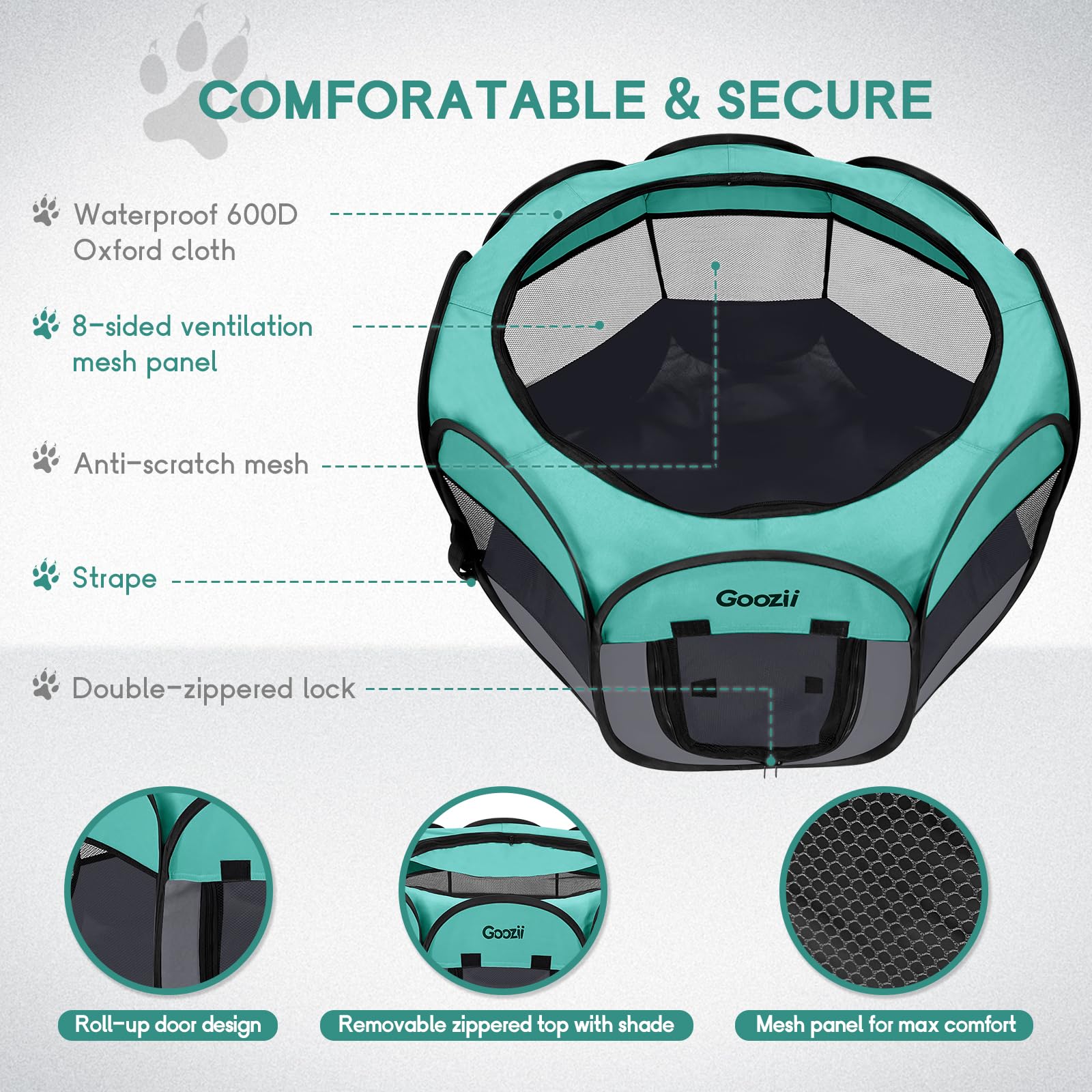 Goozii Pet Cat Playpen easy setup with no assembly required