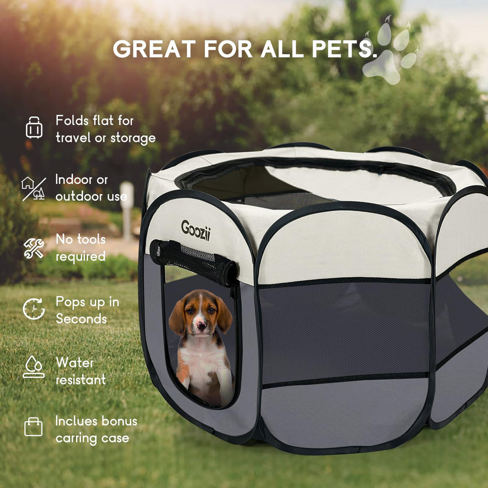 Goozii cat playpen mesh window shades for breathable airflow.