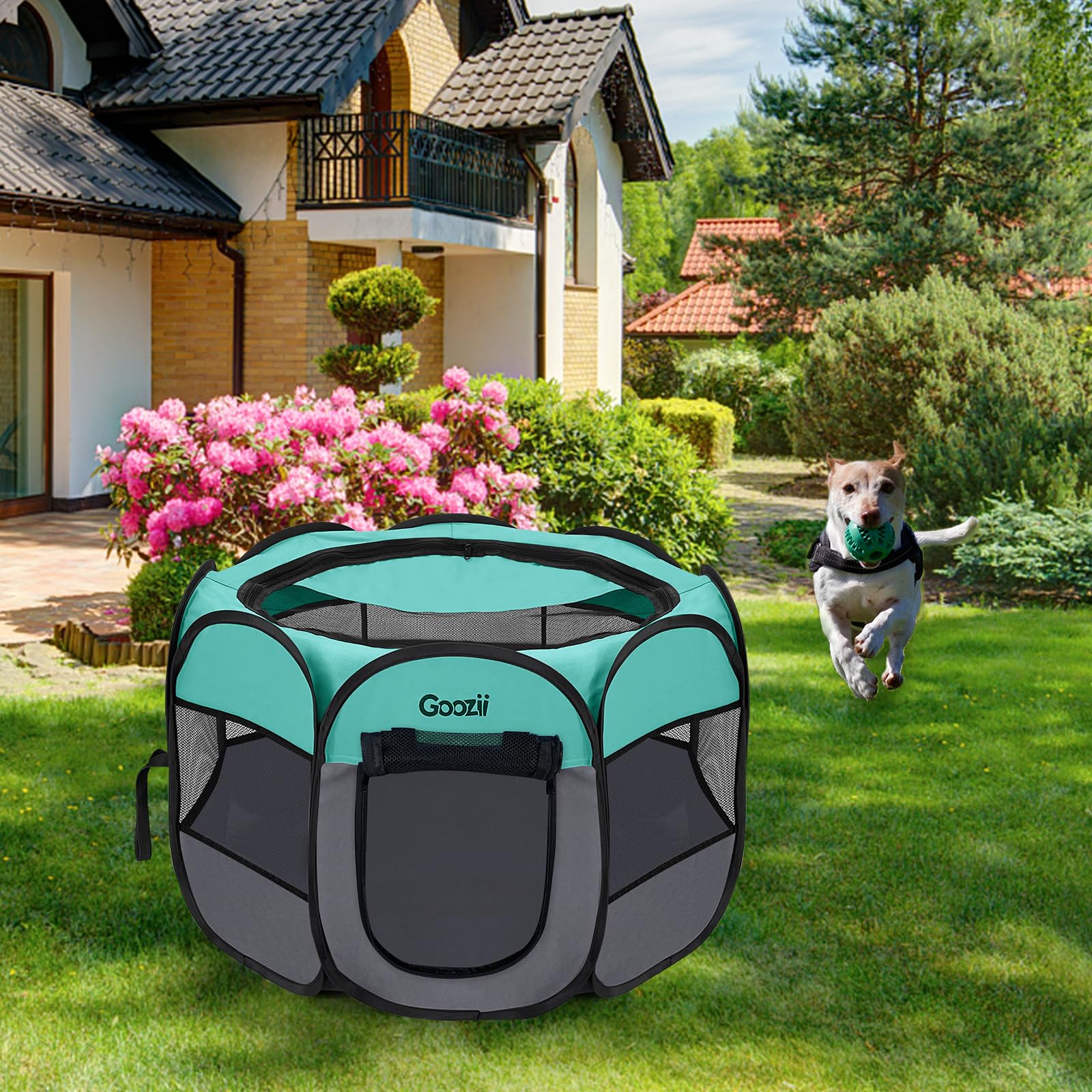 Goozii Pet Cat Playpen comes with portable carrying case for travel