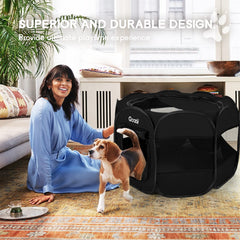 Goozii Puppy Playpen open gate provides easy in and out access