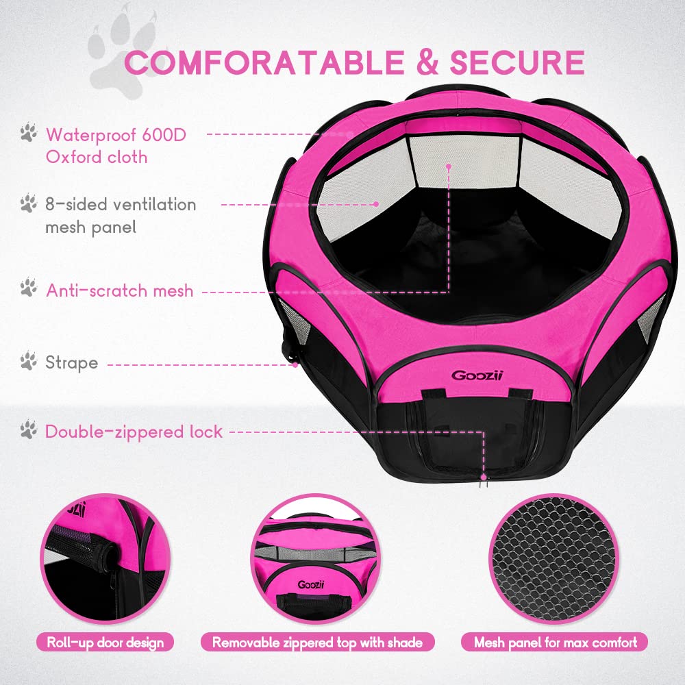 Goozii waterproof 600D oxford fabric highlights durable construction.
