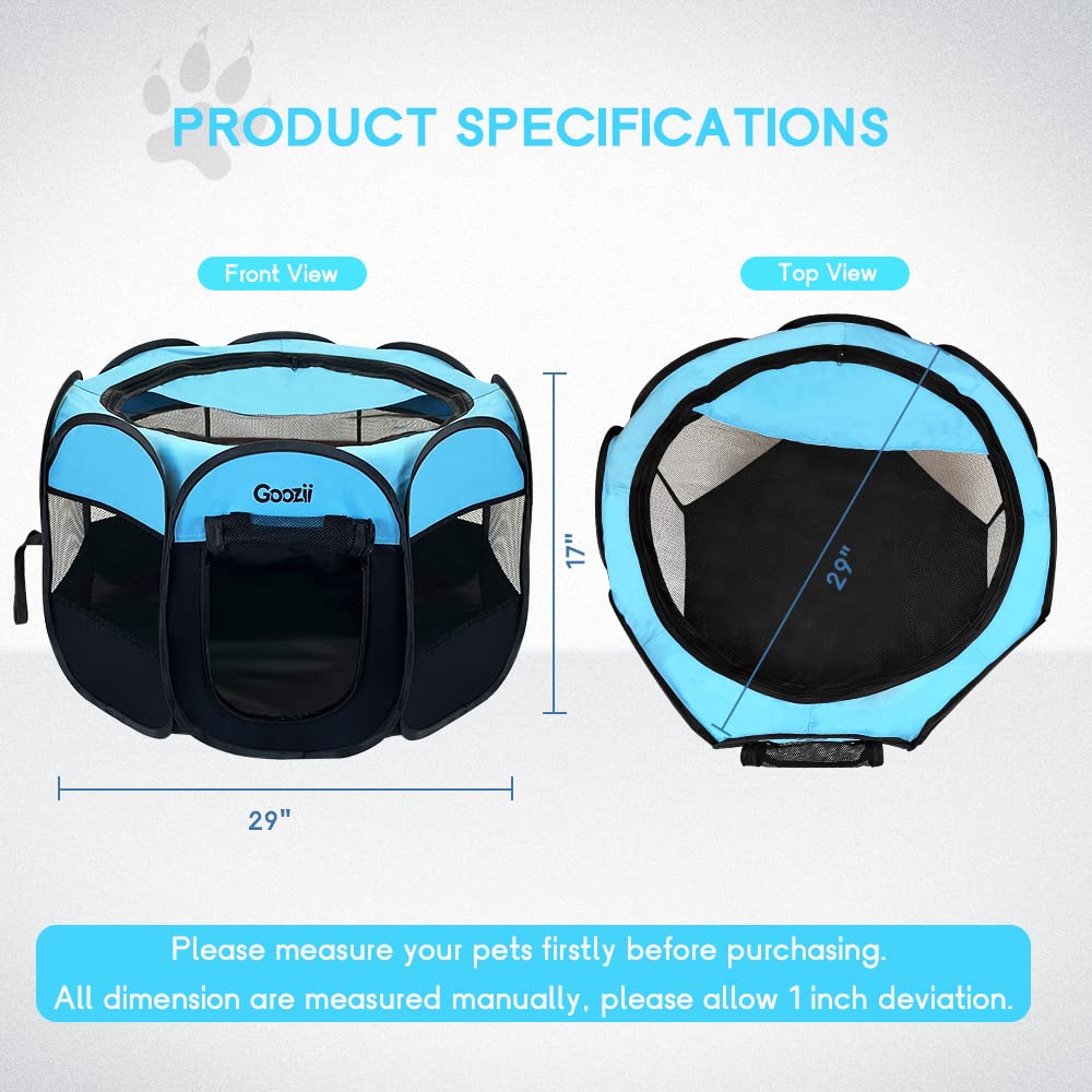 Goozii playpen comes with carry case for storage and travel.