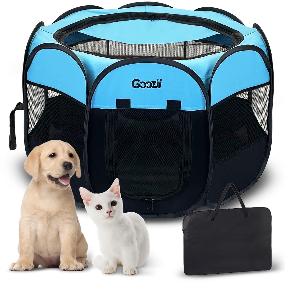 Goozii dog playpen top cover shields pets from sun and wind during outdoor play.