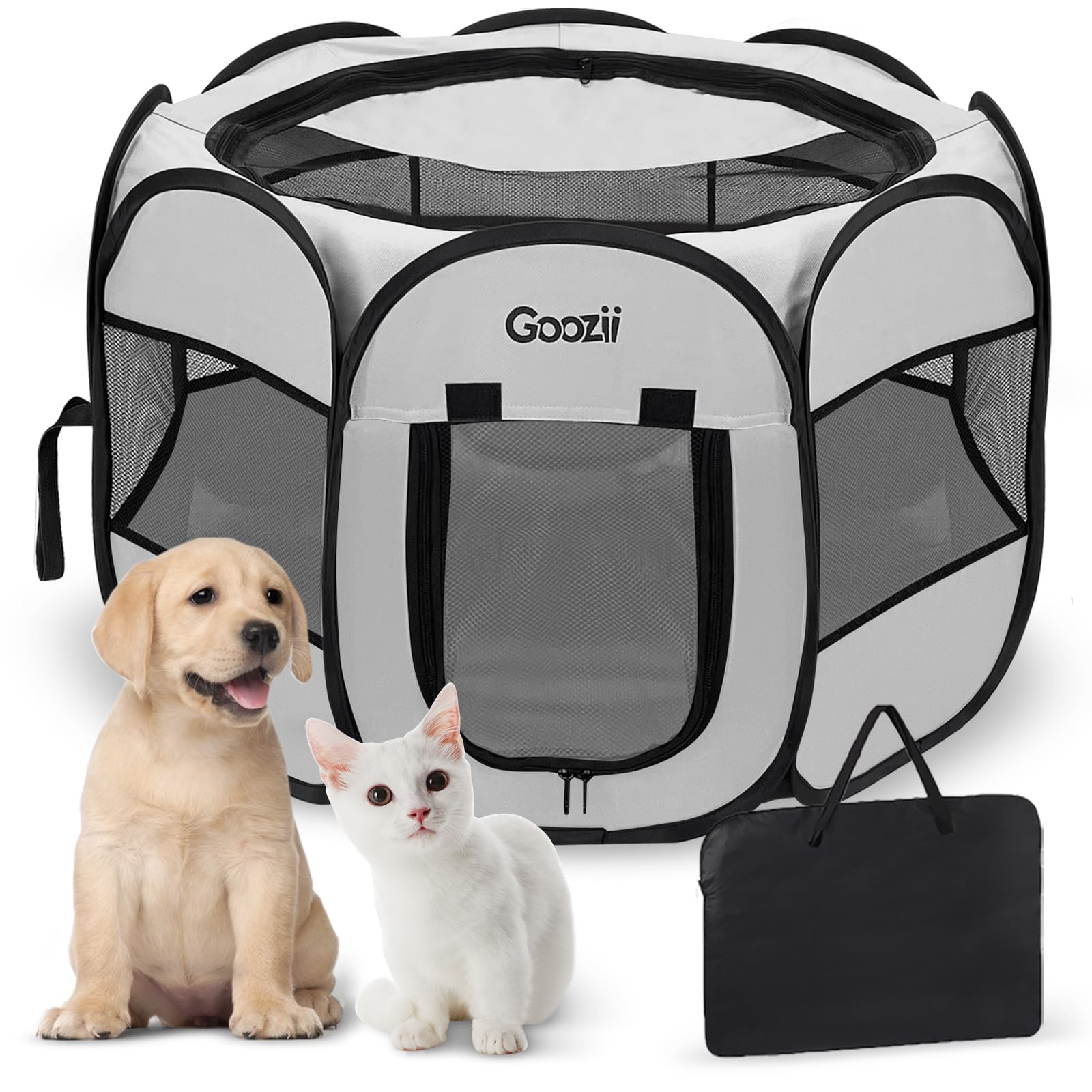 Goozii Pet Cat Playpen with spacious interior for safe indoor play.