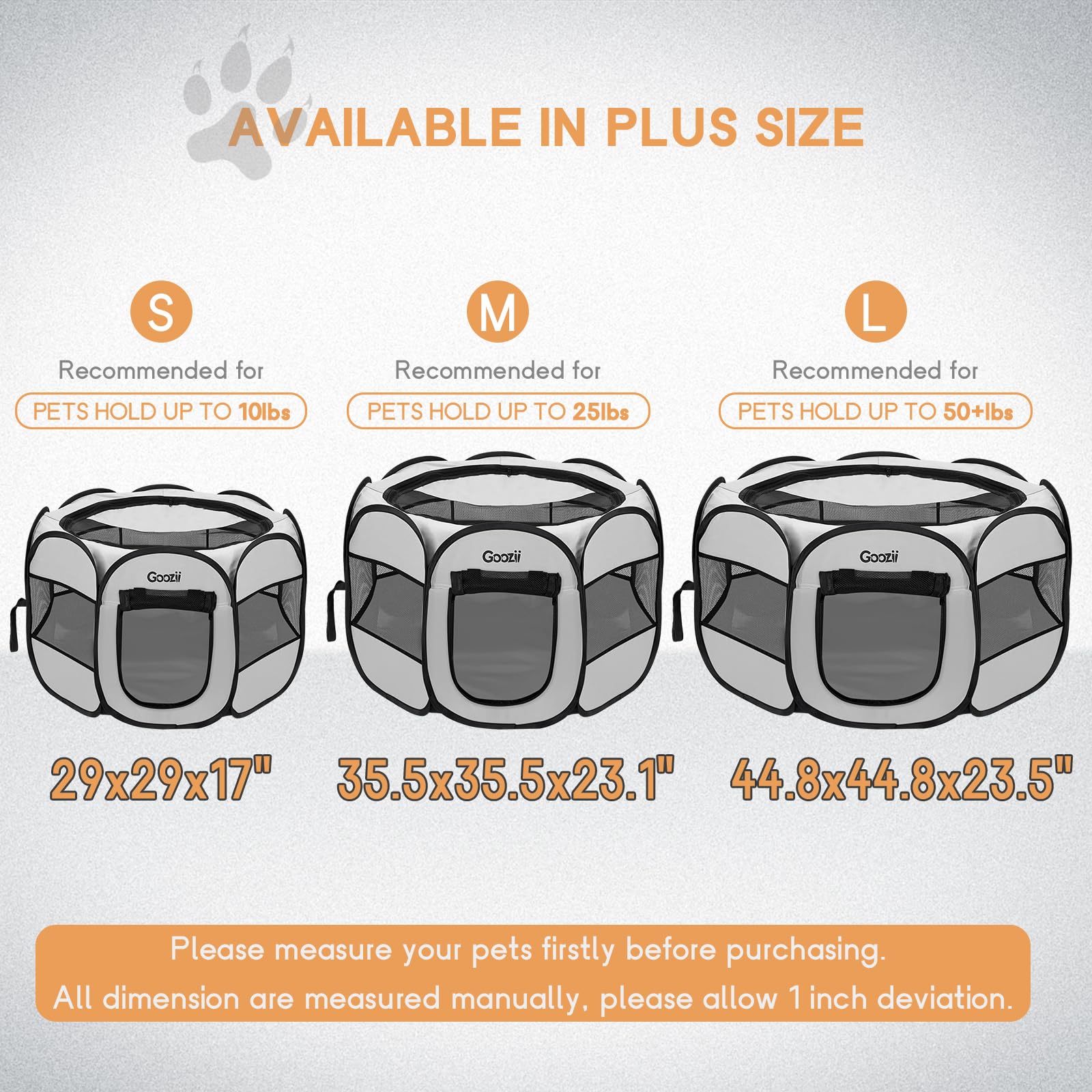 No-assembly Goozii playpen unfolds quickly for indoor or outdoor setup.