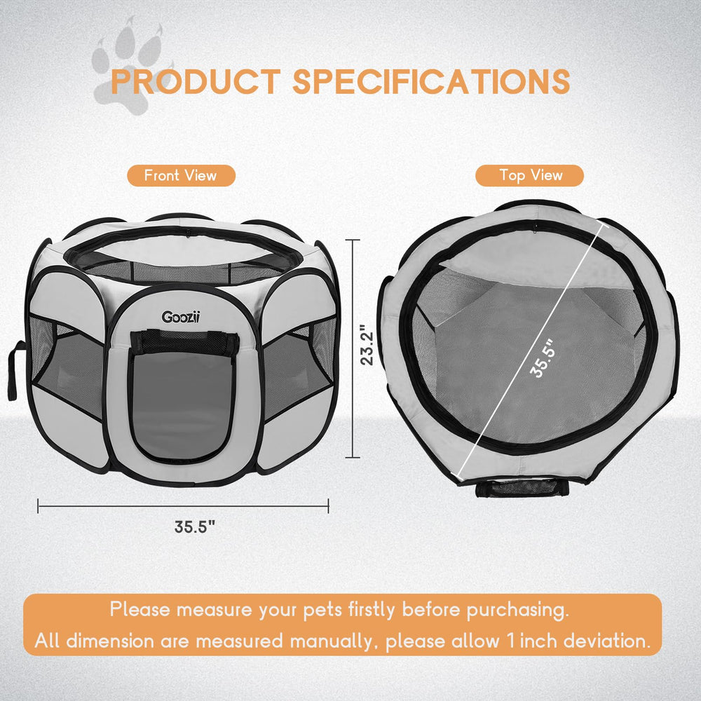 Goozii playpen suitable for small pets up to 25 lb for safe play.