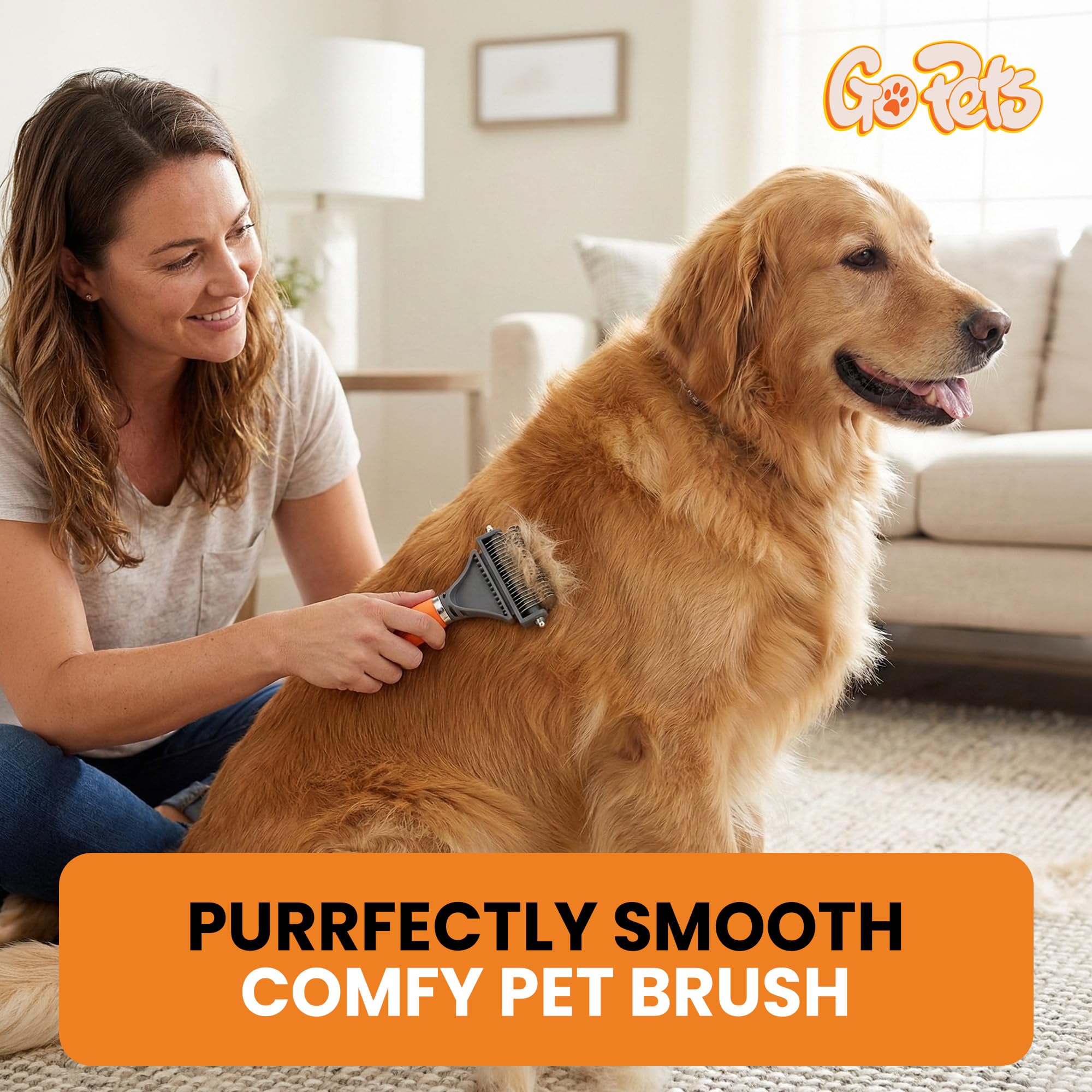 GoPets comfortable non-slip handle enables easy, steady grooming.