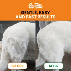 GoPets deshedding undercoat tool reduces loose fur on dogs.