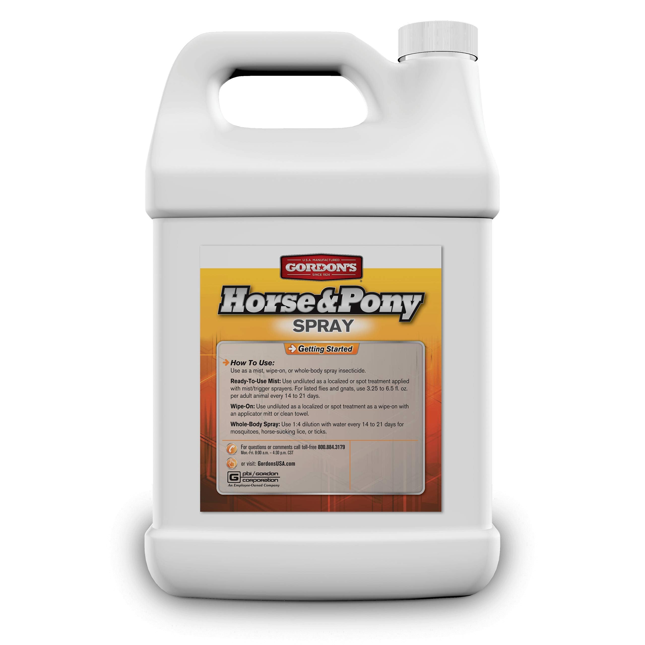 GORDON'S Horse and Pony Spray in use, easy application on coats to deter insects.