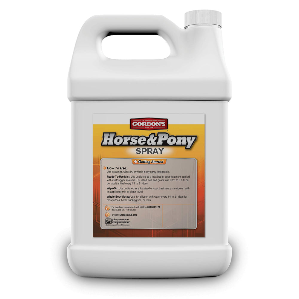 GORDON'S Horse and Pony Spray in use, easy application on coats to deter insects.