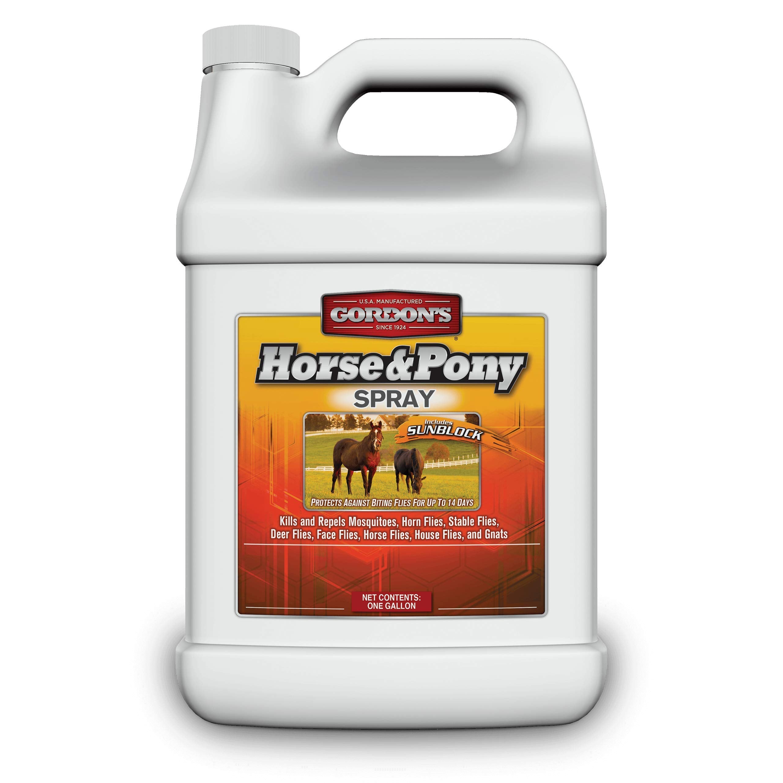 GORDON'S Horse and Pony Spray bottle ready to protect horses from flies, mosquitoes, and gnats.