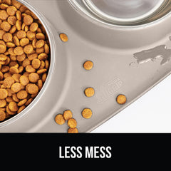 GORILLA GRIP 2-cup bowls nestled in mat for portion control.