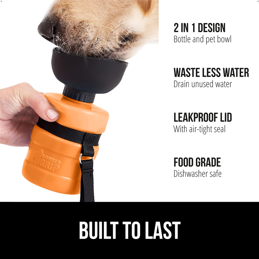 GORILLA GRIP 2in1 travel bowl design for pet hydration outdoors.