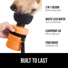GORILLA GRIP 2in1 travel bowl design for pet hydration outdoors.