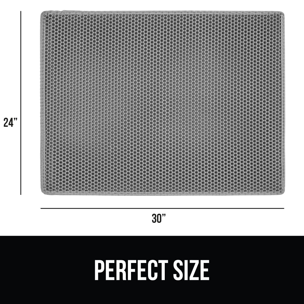 GORILLA GRIP 30x24 gray mat fits small to medium litter boxes