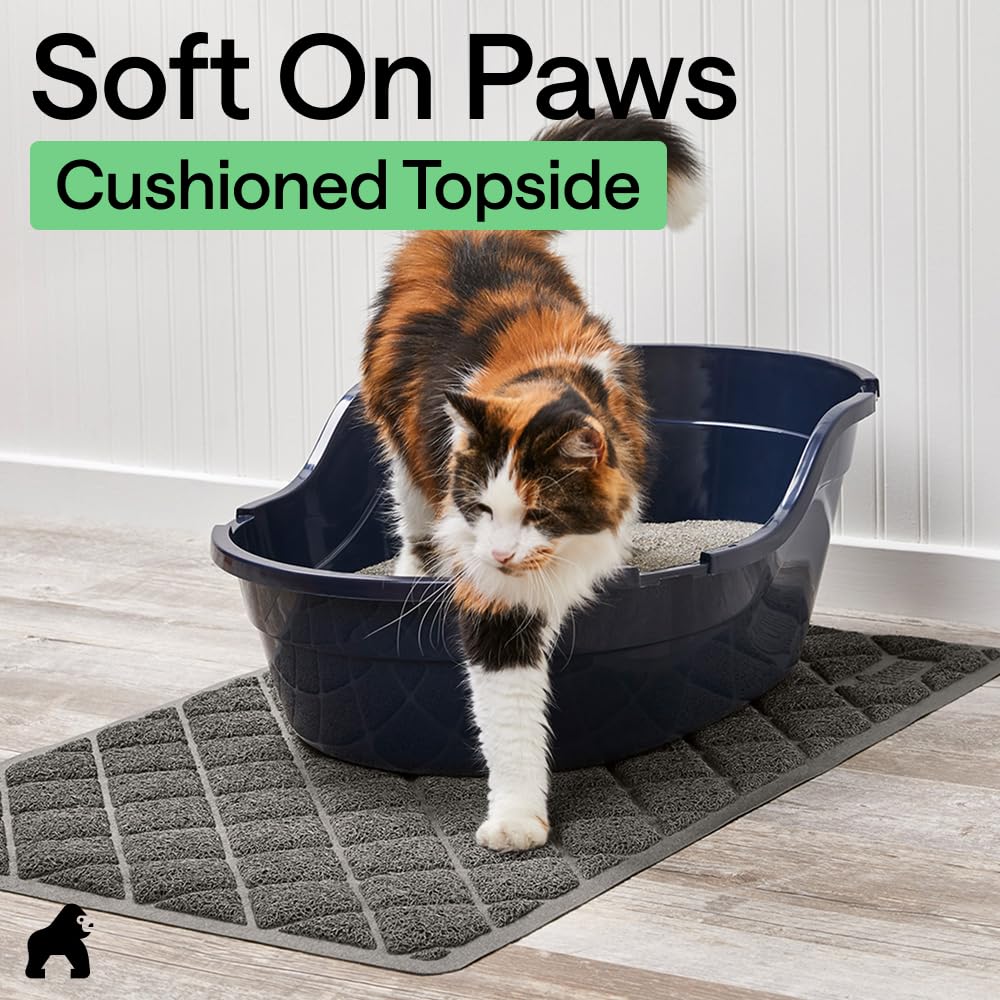 GORILLA GRIP 35x23 inch cat litter mat fits most boxes.